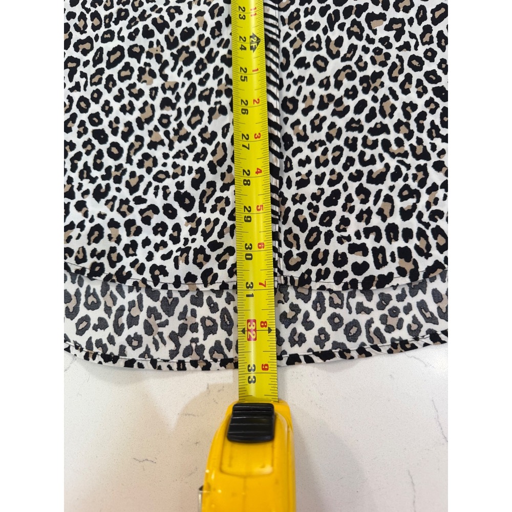 Chicos No Iron Mixed Animal Print Shirt Leopard Zebra 3/4 Sleeve Size 3 XL - Picture 6 of 7